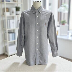 Ralph Lauren Classic Fit Oxford Shirt Gray Long Sleeve Preowned Smart Casual‎